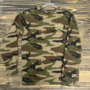Vans Green and Brown Camouflage Sweatshirt